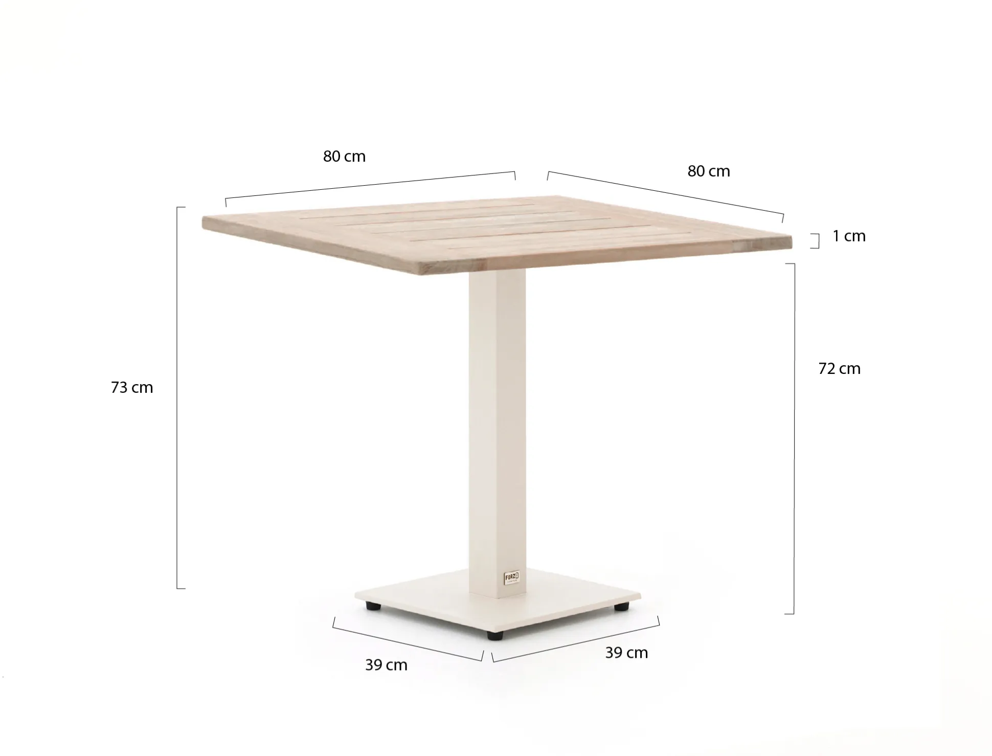Forza Orta tuintafel 80x80x75cm
