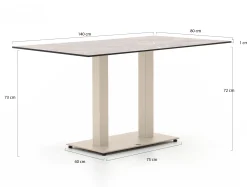 Forza Orta tuintafel 140x80x73cm