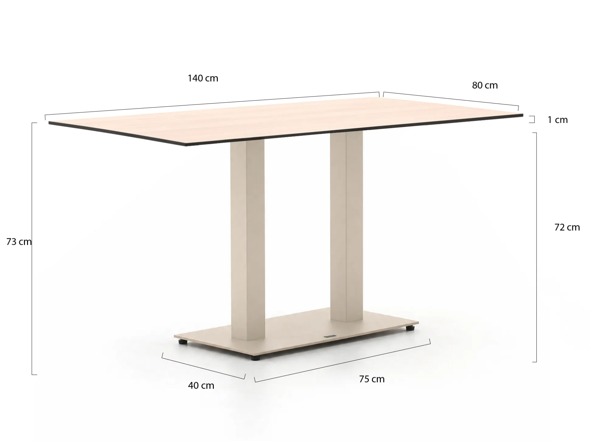 Forza Orta tuintafel 140x80x73cm