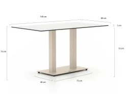 Forza Orta tuintafel 140x80x73cm