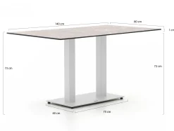 Forza Orta tuintafel 140x80x73cm
