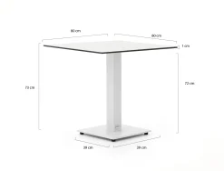 Forza Orta tuintafel 80x80x73cm