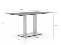 Forza Orta tuintafel 140x80x73cm