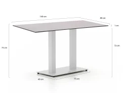 Forza Orta tuintafel 140x80x73cm