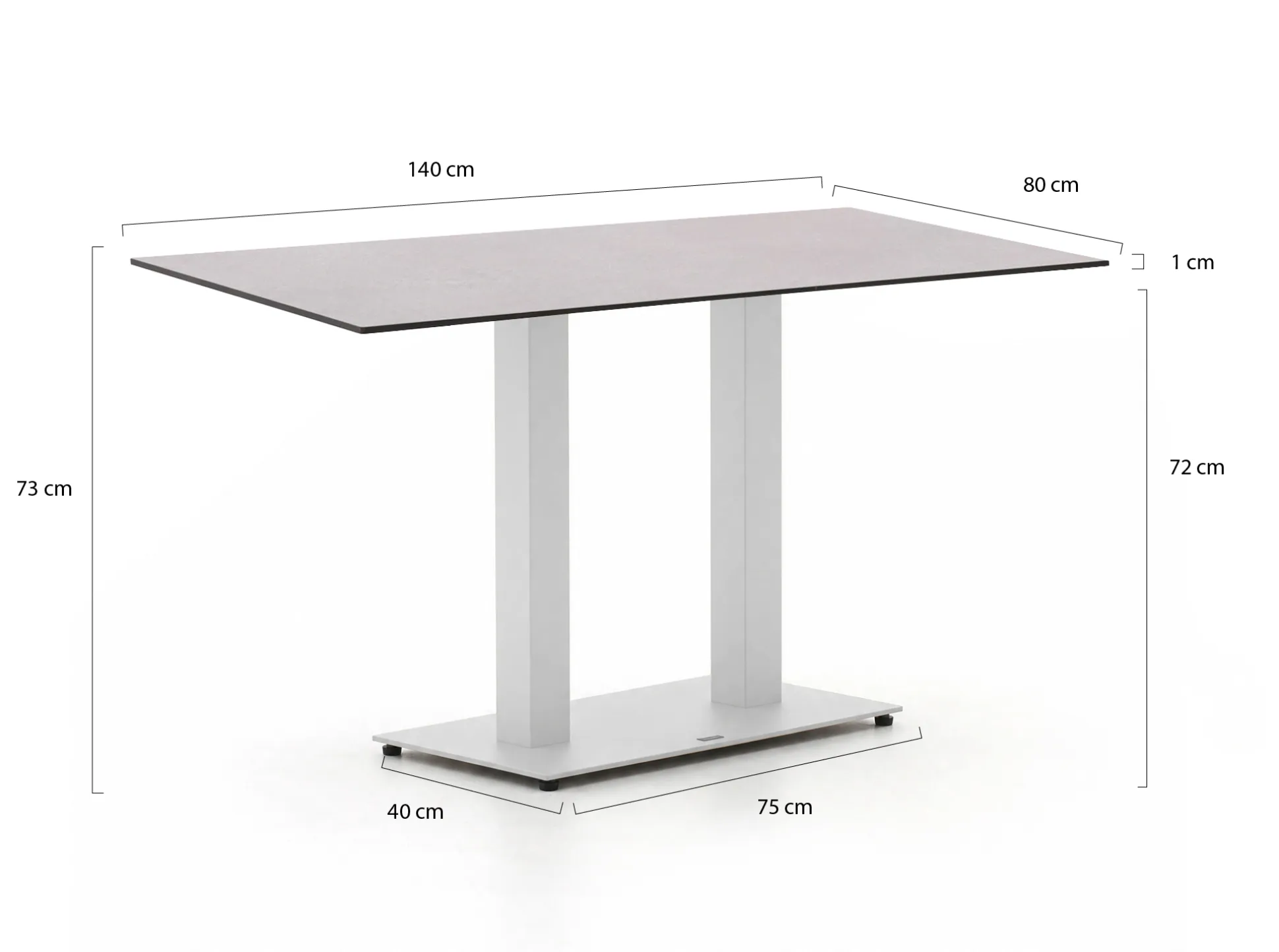 Forza Orta tuintafel 140x80x73cm