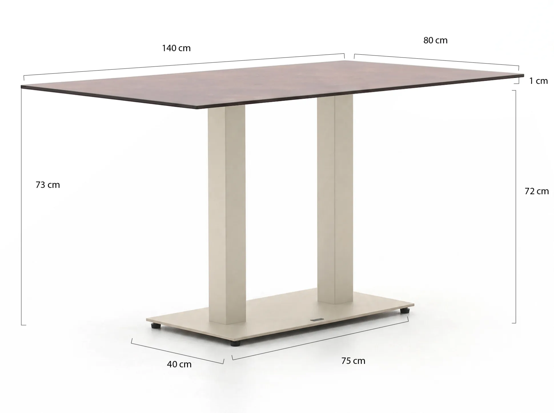 Forza Orta tuintafel 140x80x73cm