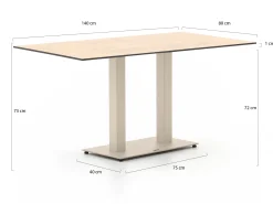 Forza Orta tuintafel 140x80x73cm
