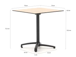 Forza Pazzia/Canzo 70cm dining tuinset 3-delig stapelbaar