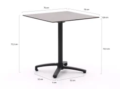 Forza Pazzia/Canzo 70cm dining tuinset 3-delig stapelbaar