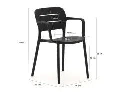 Forza Pazzia/Canzo 70cm dining tuinset 3-delig stapelbaar