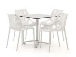Forza Ripi/Canzo 80cm dining tuinset 5-delig stapelbaar inklapbaar