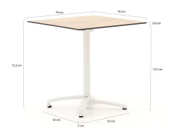Forza Ripi/Canzo 70cm dining tuinset 3-delig stapelbaar inklapbaar