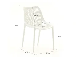 Forza Ripi/Canzo 70cm dining tuinset 3-delig stapelbaar inklapbaar