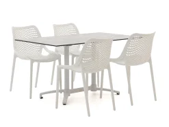 Forza Ripi/Canzo 140cm dining tuinset 5-delig stapelbaar inklapbaar