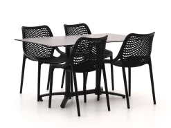 Forza Ripi/Canzo 140cm dining tuinset 5-delig stapelbaar inklapbaar