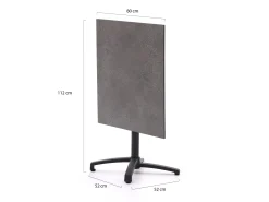 Forza Ripi/Canzo 80cm dining tuinset 5-delig stapelbaar inklapbaar