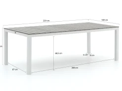 Forza Ripi/Fidenza 220cm dining tuinset 7-delig stapelbaar
