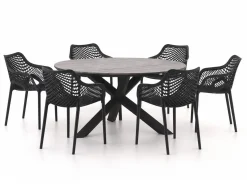 Forza Ripi/Fidenza ø149cm dining tuinset 7-delig stapelbaar