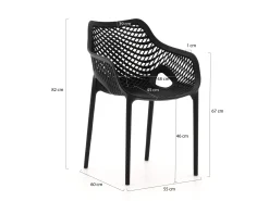 Forza Ripi/Fidenza ø149cm dining tuinset 7-delig stapelbaar