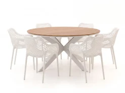 Forza Ripi/Fidenza ø149cm dining tuinset 7-delig stapelbaar
