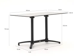 Forza Sile/Canzo 120cm dining tuinset 5-delig stapelbaar inklapbaar