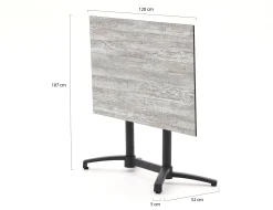Forza Sile/Canzo 120cm dining tuinset 5-delig stapelbaar inklapbaar