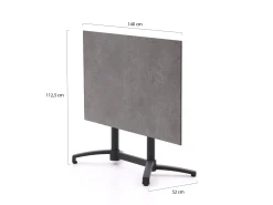 Forza Sile/Canzo 140cm dining tuinset 5-delig stapelbaar inklapbaar