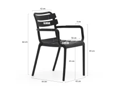 Forza Vico/Aziano ø60cm dining tuinset 3-delig stapelbaar