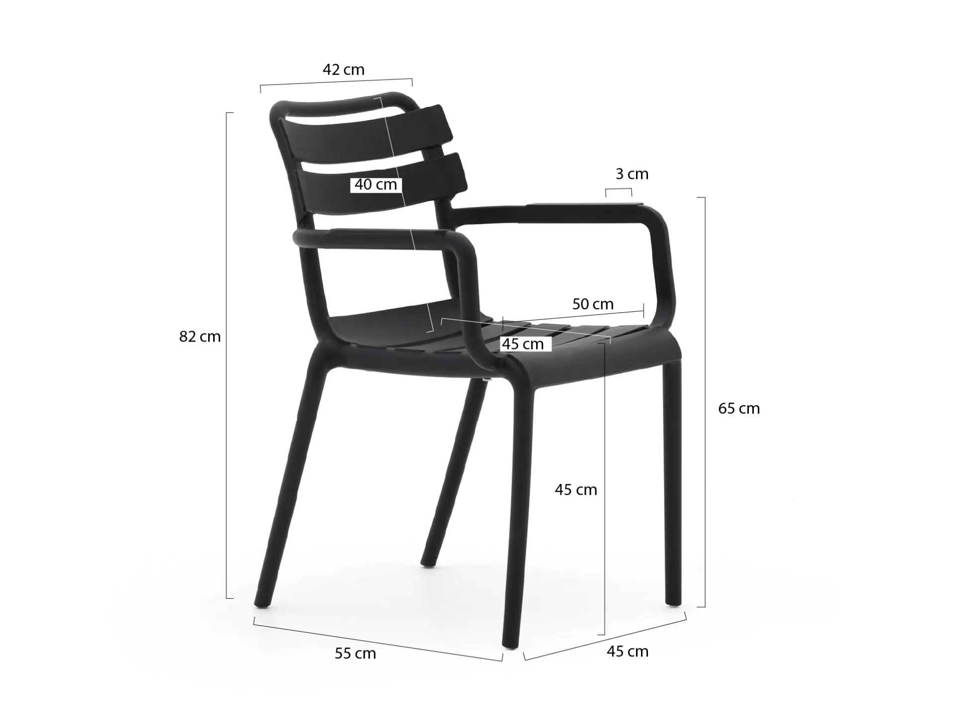 Forza Vico/Aziano ø60cm dining tuinset 3-delig stapelbaar