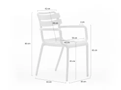 Forza Vico/Fidenza 160cm dining tuinset 5-delig stapelbaar