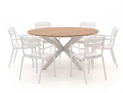 Forza Vico/Fidenza ø149cm dining tuinset 7-delig stapelbaar