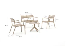 Forza Vico/Rieti ø60 stoel-bank loungeset 4-delig