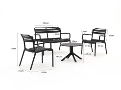 Forza Vico/Rieti ø60 stoel-bank loungeset 4-delig