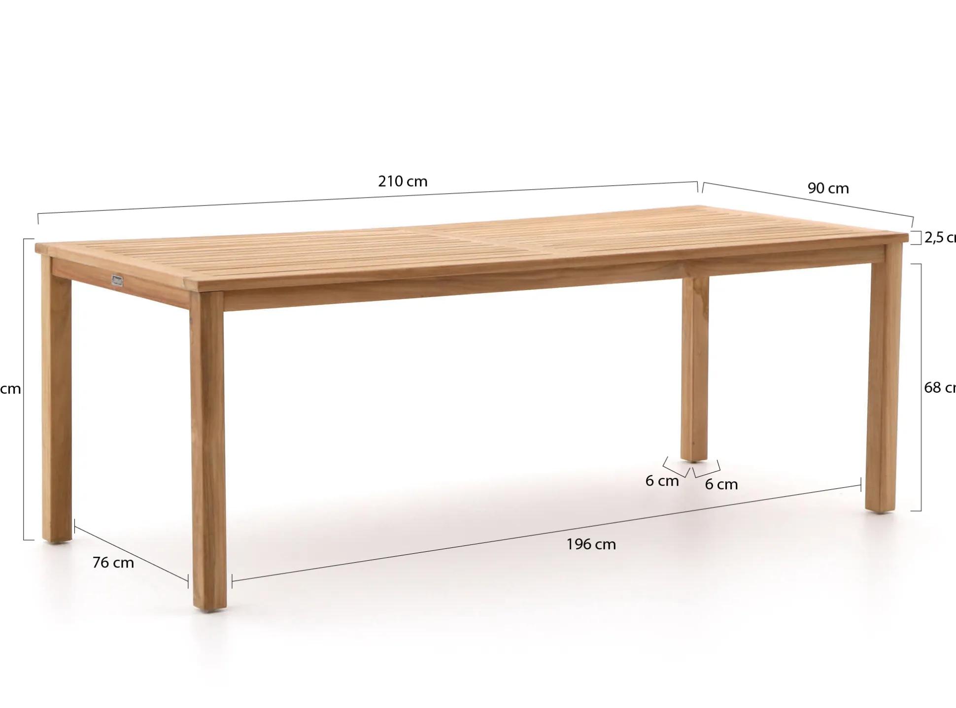 Forza Xitta/Liverpool 210cm dining tuinset 7-delig