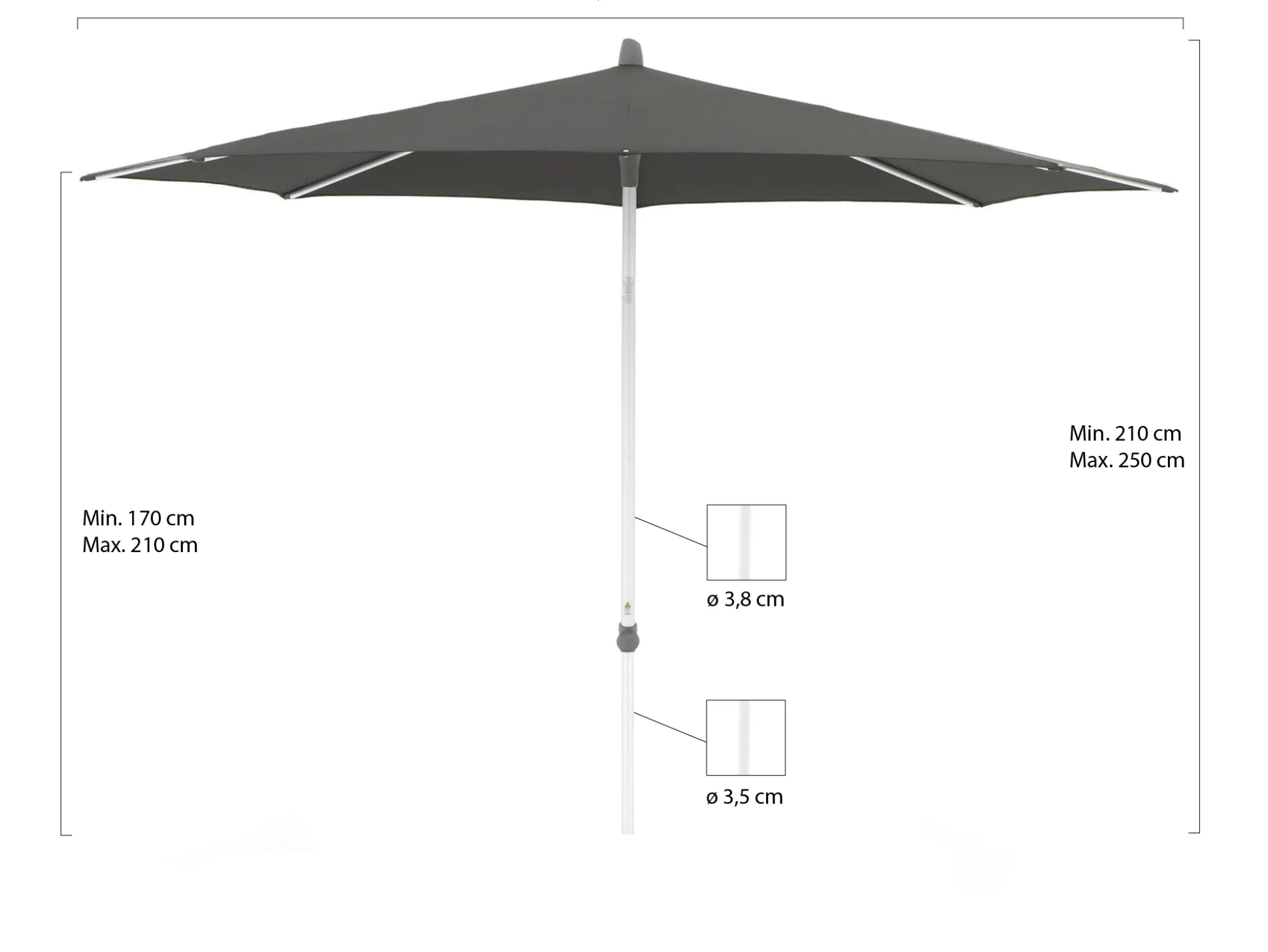 Glatz Alu-Smart parasol ø 300cm