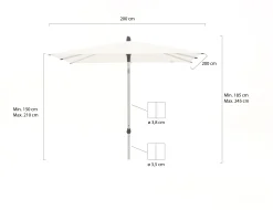 Glatz Alu-Smart parasol 200x200cm