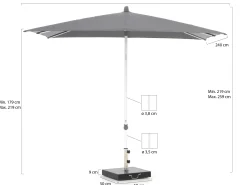 Glatz Alu-Smart parasol 240x240cm