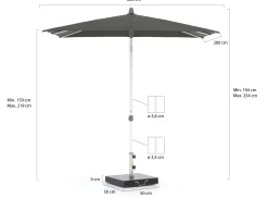 Glatz Alu-Smart parasol 200x200cm