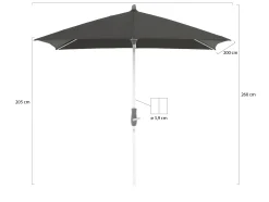 Glatz Alu-Twist parasol 250x200cm