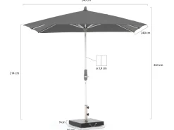 Glatz Alu-Twist parasol 240x240cm