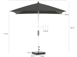 Glatz Alu-Twist parasol 250x200cm
