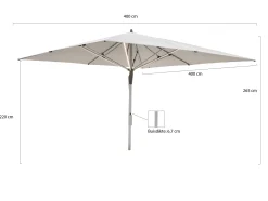 Glatz Fortello LED parasol 400x400cm