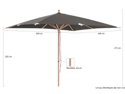 Glatz Piazzino parasol 300x300cm