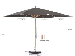 Glatz Piazzino parasol 300x300cm