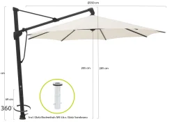 Glatz Sombrano S+ Easy zweefparasol ø 350cm