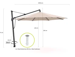 Glatz Sombrano S+ Easy zweefparasol ø 350cm