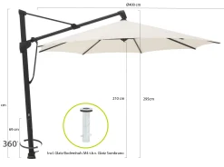 Glatz Sombrano S+ Easy zweefparasol ø 400cm