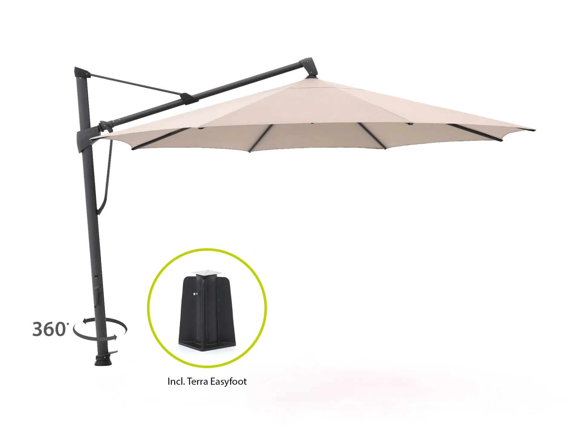 Glatz Sombrano S+ Easy zweefparasol ø 350cm