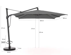 Glatz Sombrano S+ Easy zweefparasol 400x300cm
