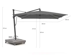 Glatz Sombrano S+ Easy zweefparasol 350x350cm